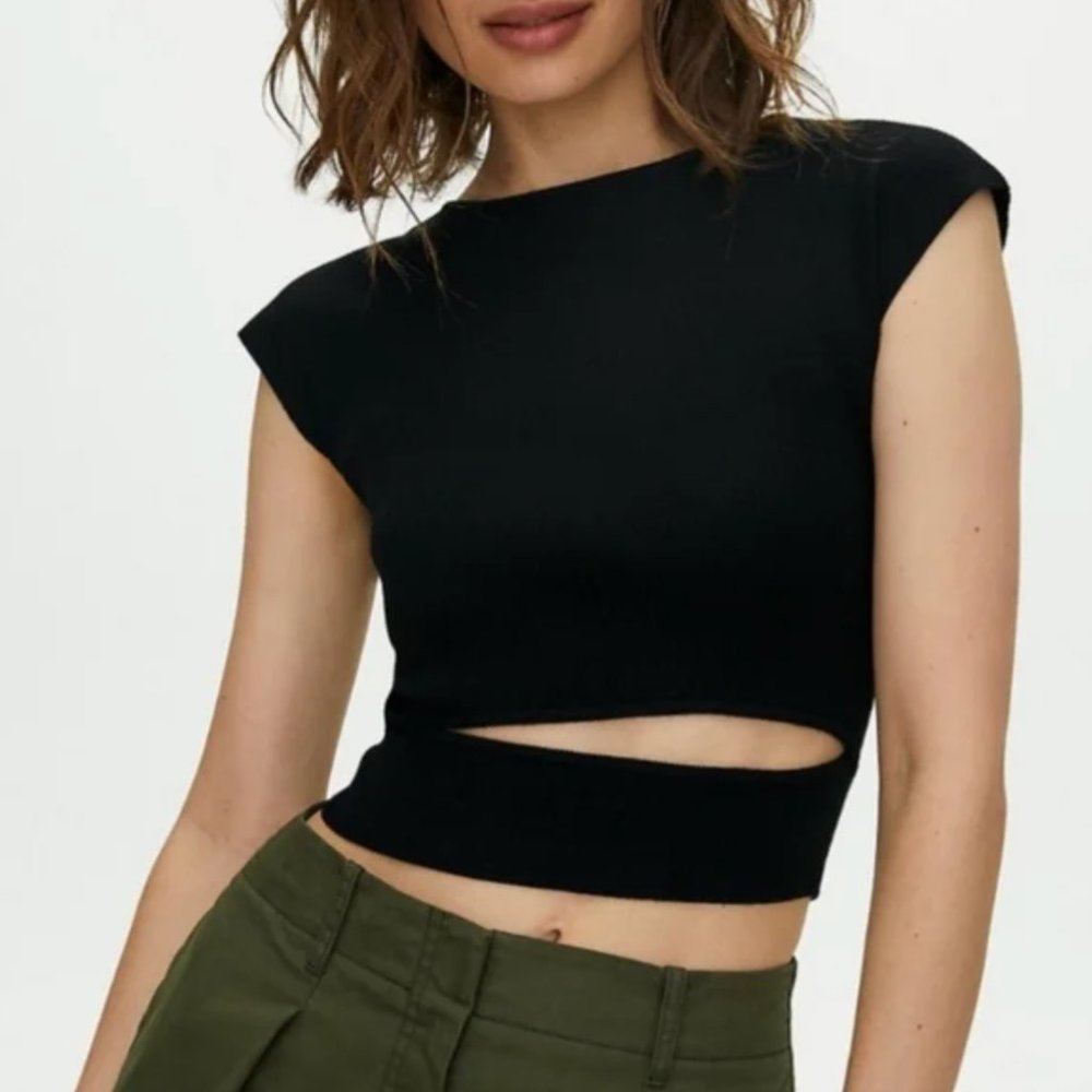 Aritzia Wilfred Free Cut Out Knit Top